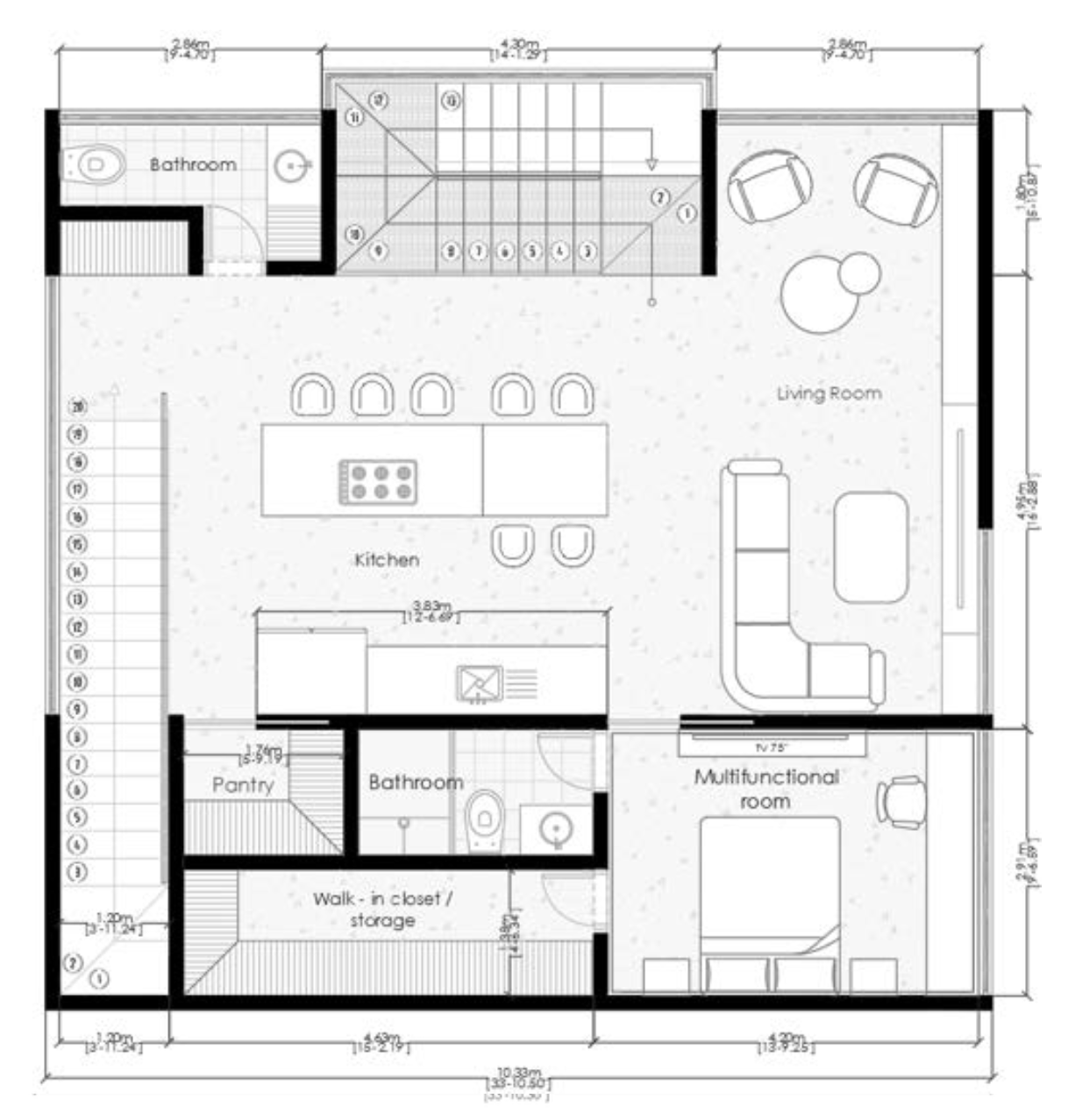 Floor Plan — Model I · 2nd Floor · V2